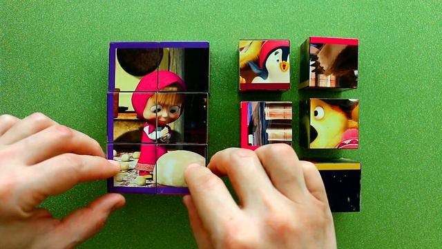 Masha and her Friend Panda - solving cubes puzzles for kids Masha and the Bear | Danik and Lesha смотреть онлайн