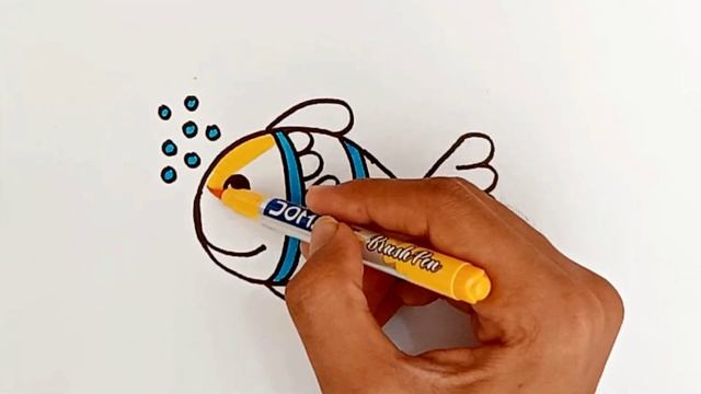 Fish Coloring For Toddlers | Fish Drawing And Coloring | Fish Drawing With Colour смотреть онлайн
