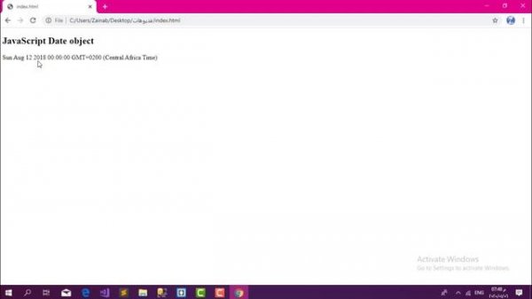 التاريخ بالجافا سكريبت وكيفية استخدامه Date object in javascript  with get,set  methods