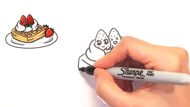 How To Draw Waffles Step By Step | How To Draw A Cute Waffle | Strawberry Waffles