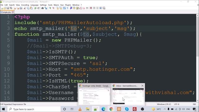 PHP Send Email using PHPMailer and Any Email SMTP | Works with Localhost and Server смотреть онлайн