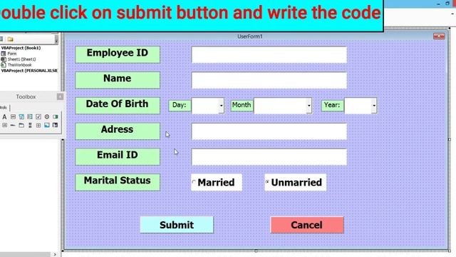 Interactive Employee Form in Excel Using VBA. Create User form complete tutorial. #ExcelForm #VBA смотреть онлайн
