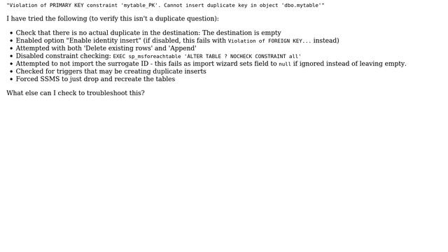 Databases: Violation of PRIMARY KEY constraint in SSMS import/export wizard (2 Solutions!!) смотреть онлайн