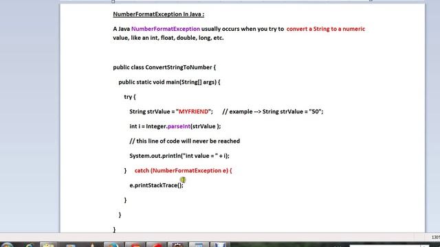 NUMBERFORMATEXCEPTION IN JAVA смотреть онлайн