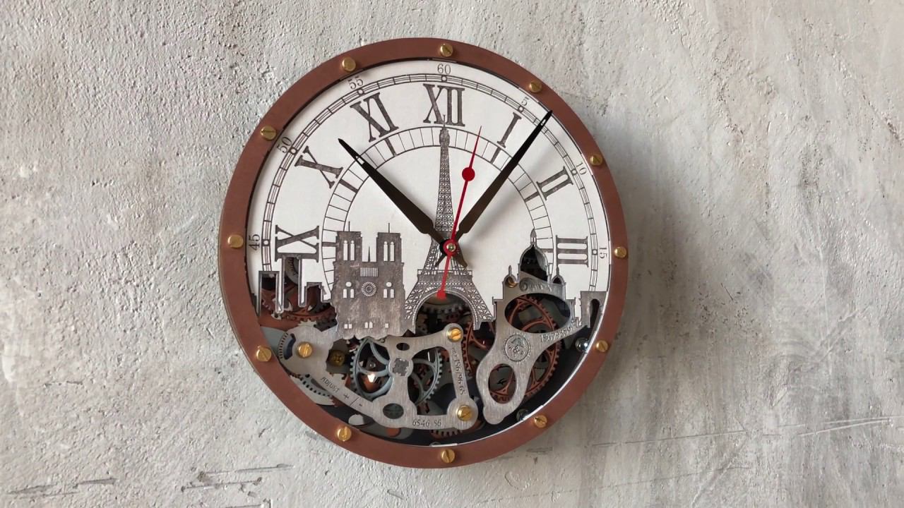 Automaton Bite Paris Wooden Wall Clock