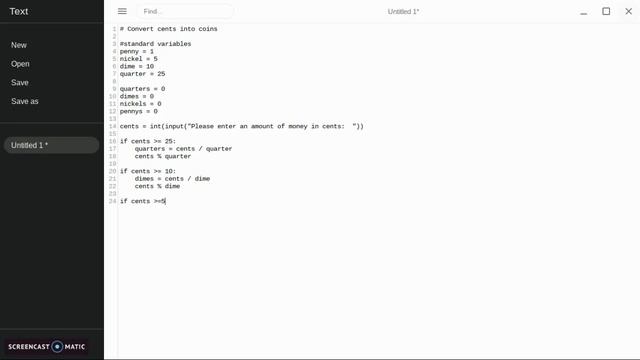 Cents to Coins Converter PYTHON смотреть онлайн
