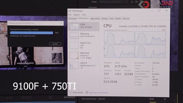 CPU I3 9100F EDIT VIDEO CƠ BẢN FILE MP4 PREMIERE PRO OK смотреть онлайн