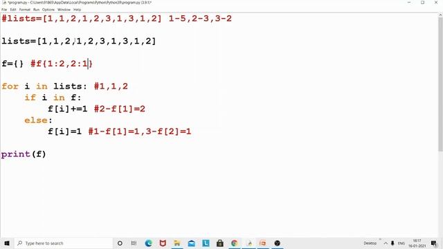 Counting the frequencies in a list using dictionary in python смотреть онлайн