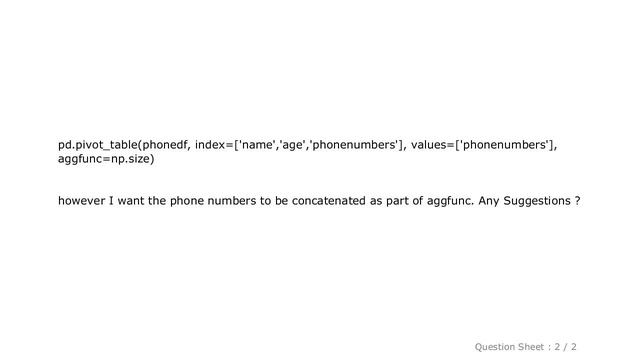 Pandas : Python Pandas : Pivot table : aggfunc concatenate instead of np.size or np.sum смотреть онлайн