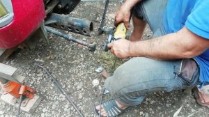 Минитрактор Синтай 180, ремонт передней балки.