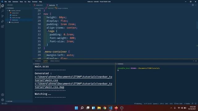Making Simple Navigation bar with HTML, SCSS & JavaScript || ITSNP || смотреть онлайн