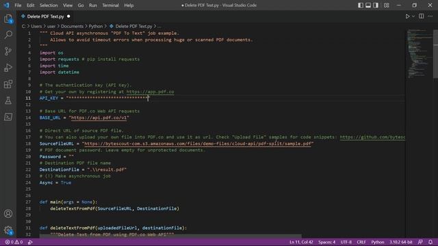How to Delete PDF Text From URL Asynchronously using PDF.co Web API in Python смотреть онлайн