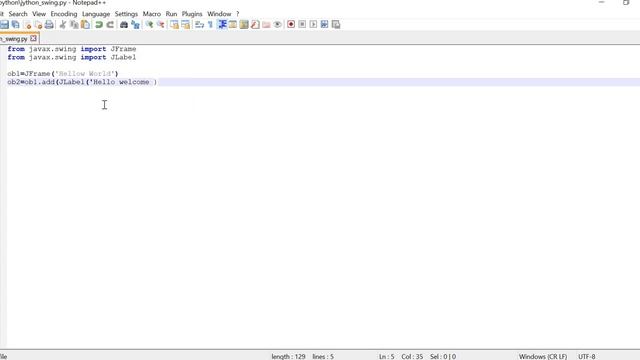 Jython- Adding a JLabel Example смотреть онлайн