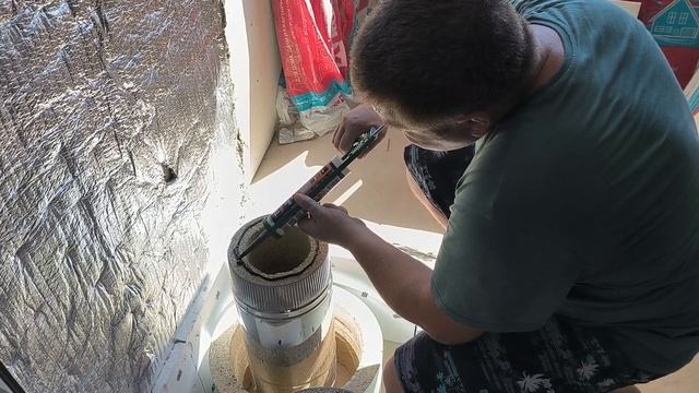 Монтаж дымохода Вермелоджик и ППУ. Гором-30. смотреть онлайн