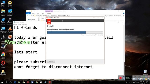 how to install Adobe After Effect 32/64 bit in windows-10 / 7 / 8 / vista full video from You Can смотреть онлайн