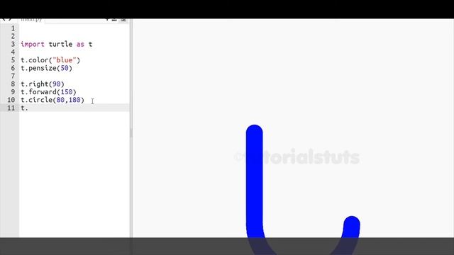 Drawing Alphabet Letter U USING Python Turtle | Tutorials Tuts смотреть онлайн