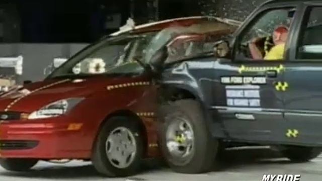 Ford Explorer 1996 vs Ford Focus 2000 IIHS смотреть онлайн
