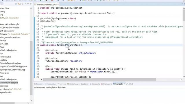 Spring DataJpa Test Tutorial : How to Test Database using Spring Boot @DataJPATest Annotation смотреть онлайн