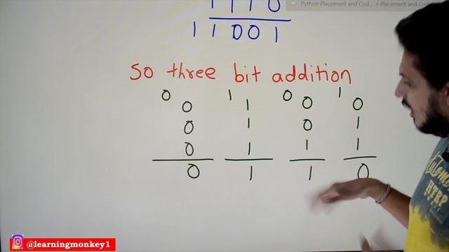 Adding Binary Strings in Python || Lesson 22 || Python Placements || Learning Monkey || смотреть онлайн
