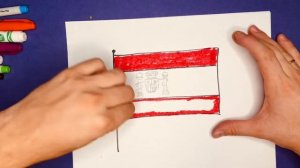 Как нарисовать флаг Испании. Рисование для детей. How to draw flag of Spain.