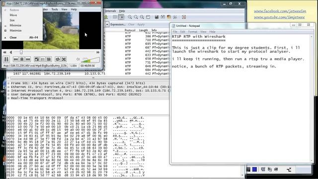 Real Time Streaming Protocol - RTP Analysis using Wireshark смотреть онлайн