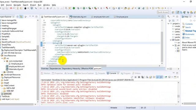 How to test your hibernate configuration and store data to MySql database in eclipse Maven Project смотреть онлайн