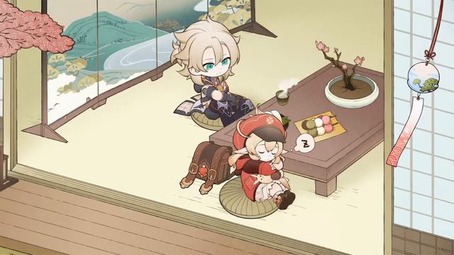 Genshin Impact: Journey With a Gentle Breeze (120fps) BG only (Klee & Albedo Resting) смотреть онлайн