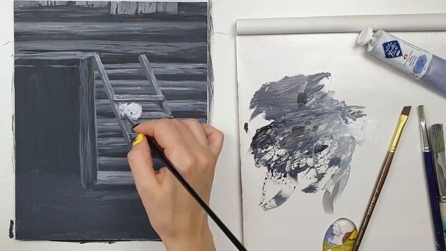 Как нарисовать кота в деревне. Темпера. Гуашь. Акрил смотреть онлайн