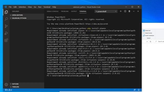 Installation of Selenium using Visual Studio Code on Windows (using pipenv) смотреть онлайн