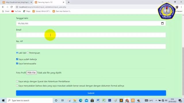Secure Input String Number Date dan File Upload menggunakan JS, JQuery dan PHP - Ketentuan 2 смотреть онлайн