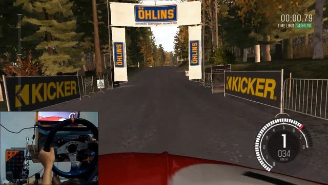 DIRT Rally: very fast stage, mini cooper can fly too. DIY Force Feedback Steering Wheel смотреть онлайн