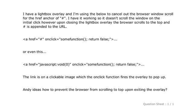 HTML : The return false onclick anchor not completely working смотреть онлайн