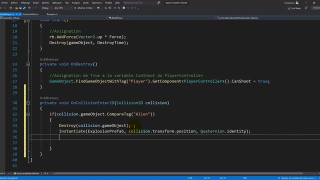 SPACE INVADERS Part.4 - Réaliser un clone de "space Invaders" dans Unity смотреть онлайн