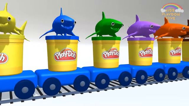 Узнайте, цвета с Play Doh акулы | Цвет, обучение видео с Play Doh | Цвет для детей детей смотреть онлайн