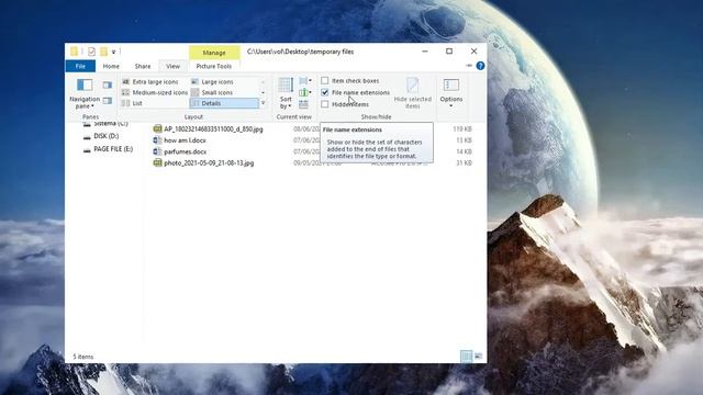 Включить расширения файлов на windows 10 смотреть онлайн
