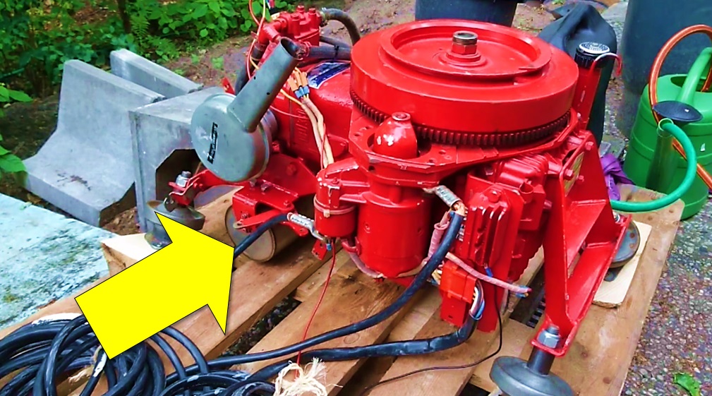 Запуск дизельного двигателя от лодки. Объем 0.48 литра, мощность 10 л.с. смотреть онлайн