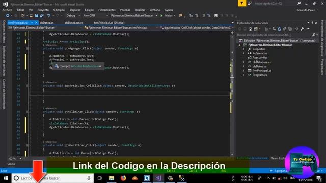 Como Insertar, Eliminar , Modificar y Buscar, con C# Visual Studio y SQL Server 2/2 смотреть онлайн