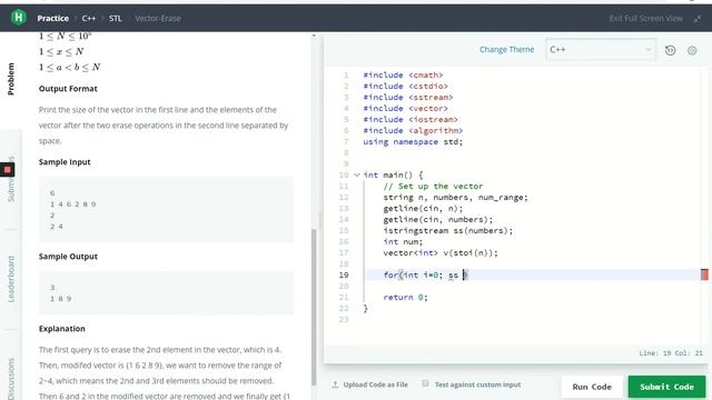 HackerRank Solution: Vector-Erase in C++ смотреть онлайн