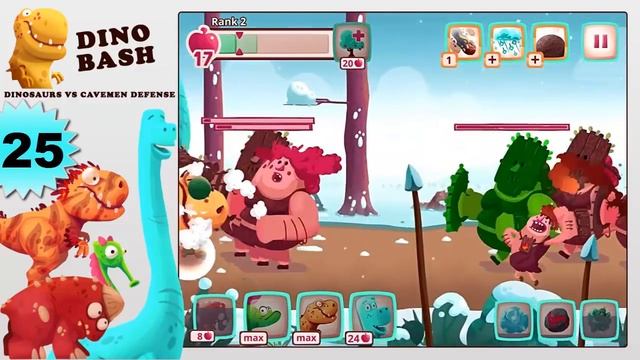 Dino Bash Dinosaurs Vs Cavemen Defense EP 25 Level 75