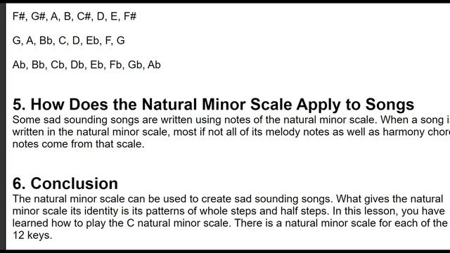 Piano Lesson 32 - Natural Minor Scale and Scales Chart смотреть онлайн