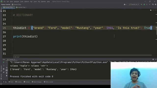 Tuple and Dictionary | Some More Data Types | Python | Python Tutorial | #10 смотреть онлайн
