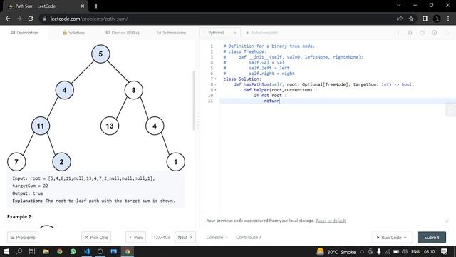 112. Path Sum | Leetcode | Python смотреть онлайн