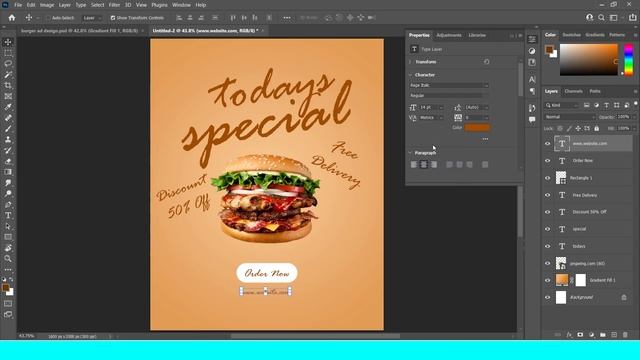 Fast Food Poster Design In Photoshop | E-Commerce | Photoshop tutorial #photoshop смотреть онлайн