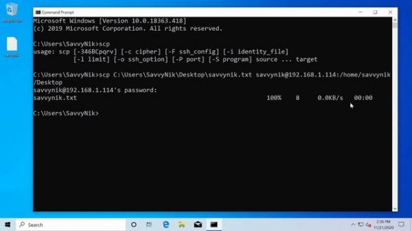 Secure Copy Protocol (SCP) - Transfer Files using SSH & Command Line on Windows 10 to Linux / Other