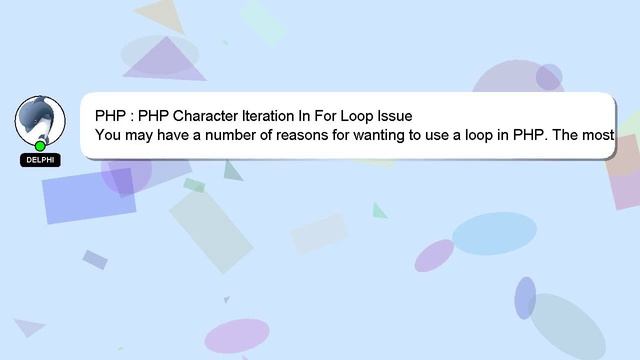 PHP : PHP Character Iteration In For Loop Issue смотреть онлайн