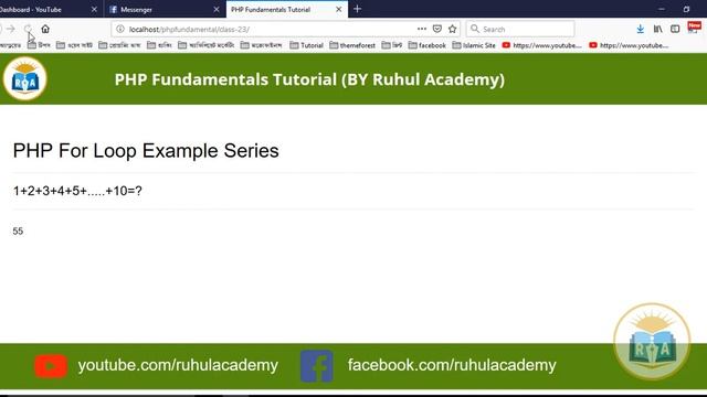 PHP Fundamental Bangla tutorial Class-23:How to Sum Numbers with using for loop in PHP смотреть онлайн