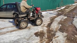 Минитрактор полный привод 4х4. Первый выезд.mp4