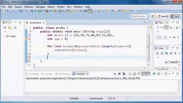 Java programiranje Tutorijal 22 - Sumiranje elemenata niza смотреть онлайн