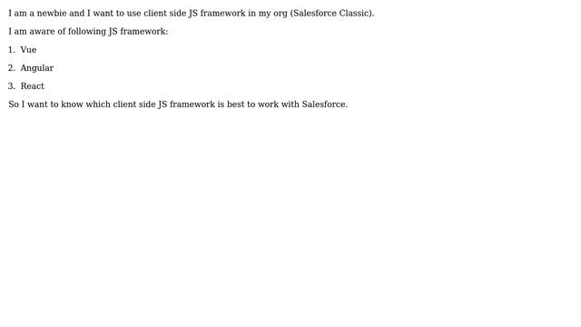 Salesforce: Which client side JS framework is best to work with Salesforce смотреть онлайн