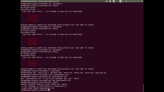 Git Command Line - Lesson 1, Part 6 - Ignoring files смотреть онлайн